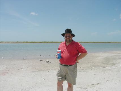 Nathan and 
his white legs on Tigertail Beach